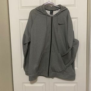 Gray Nike dry, fit zipper sweatshirt.